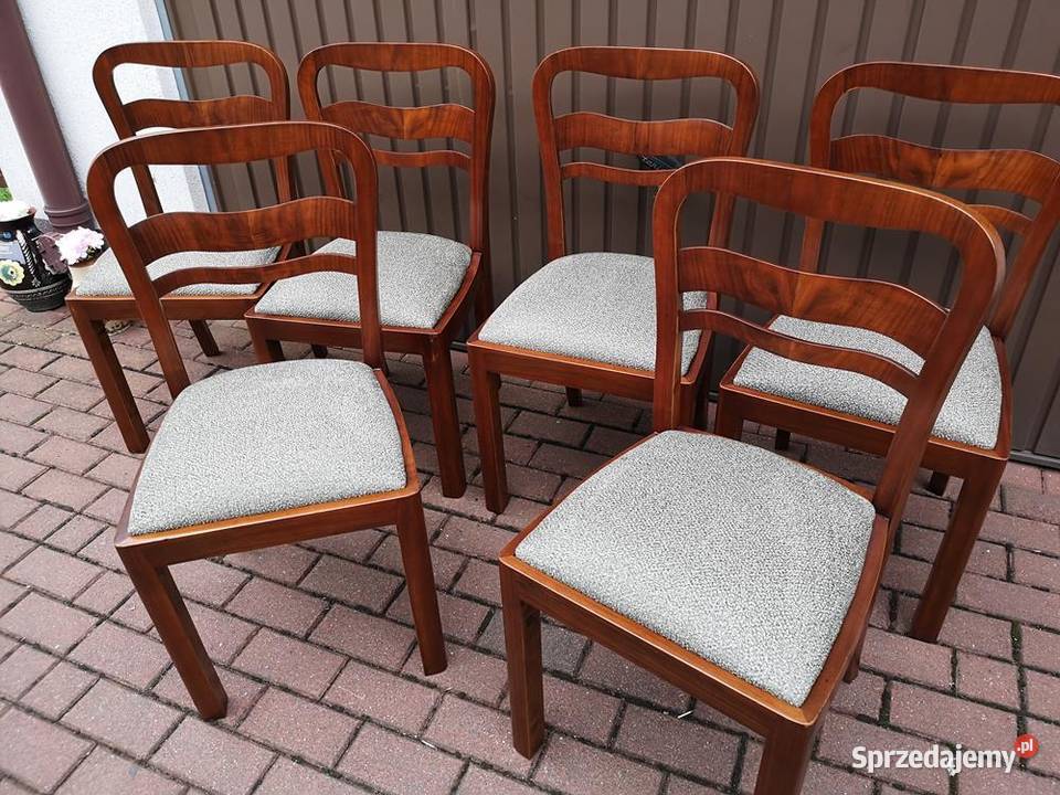 Krzesła ARTDECO OrzechBuk Stare Antyk Komplet 6 sprzedam