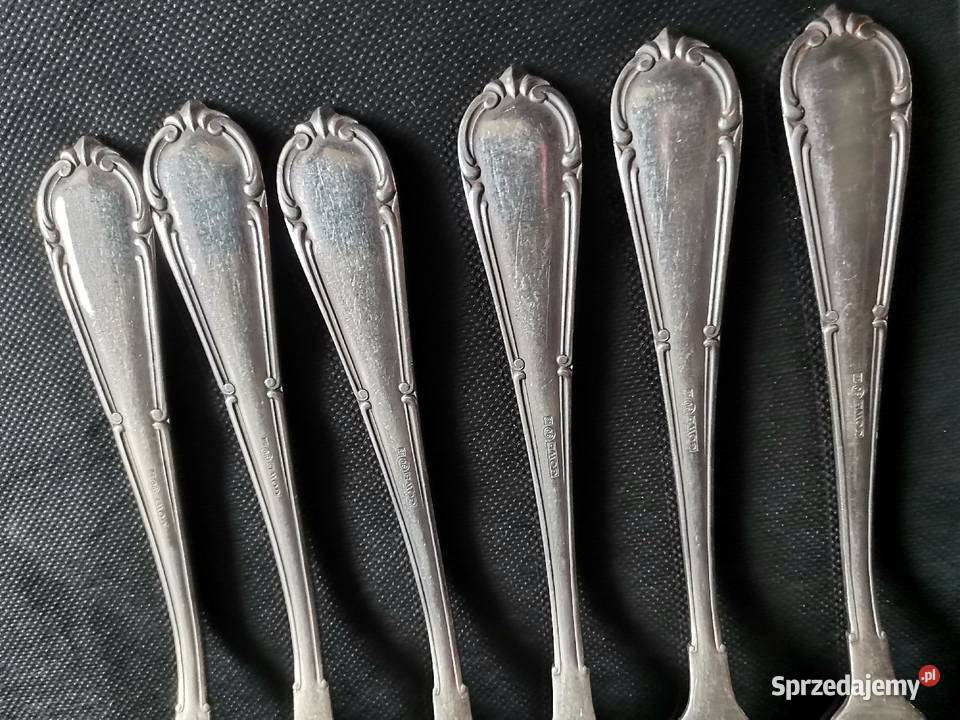 Stare posrebrzane sztućce 4 noże 5 widelców Gowe Antyki Siemianowice Śląskie