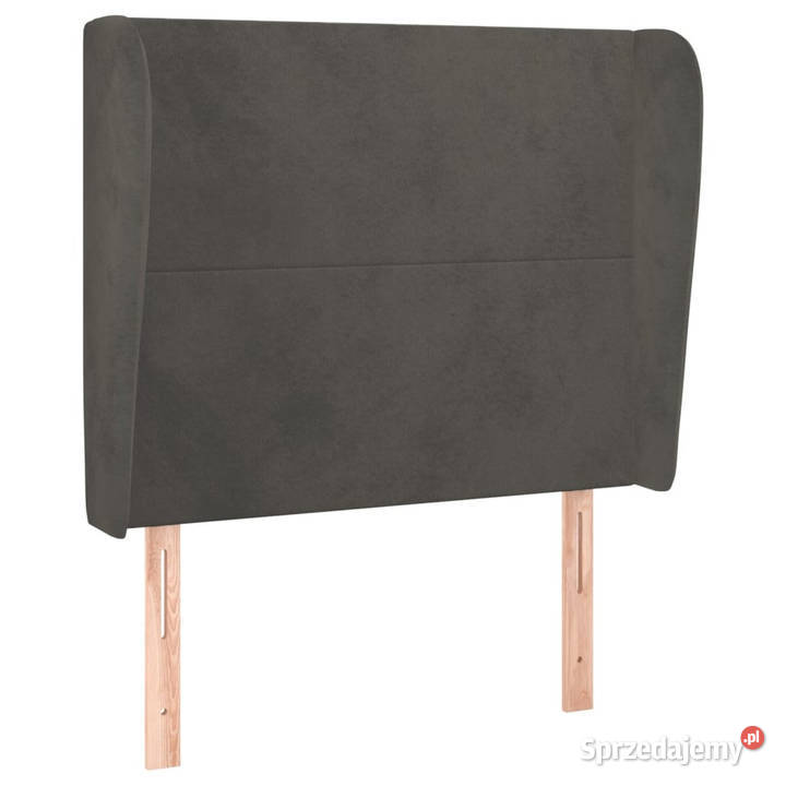 Zagłówek uszak ciemnoszary 83x23x118128 aksamit sprzedam
