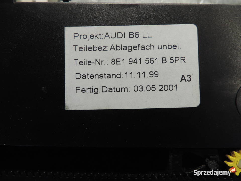 AUDI A4 B6 WIZYTOWNIK SZUFLADKA 8E1941561E Nowy Sącz