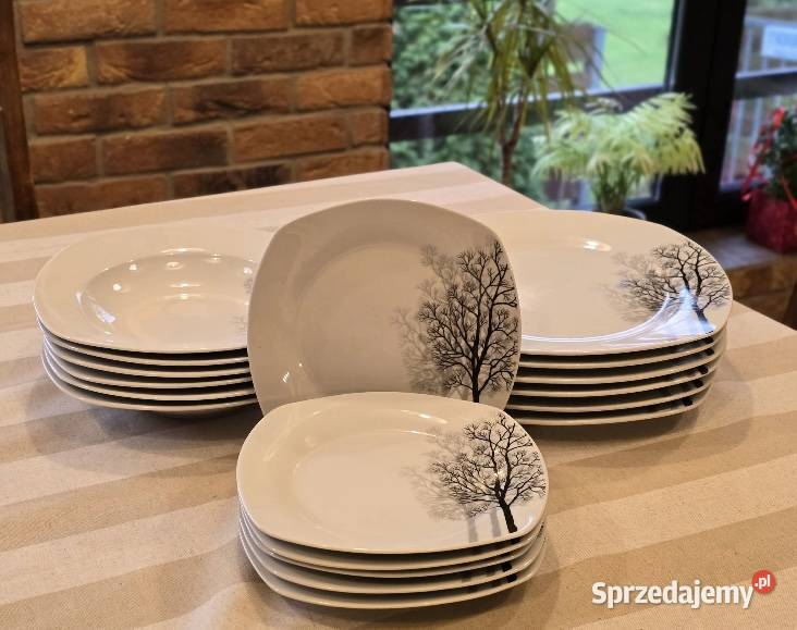 159 Zestaw 18 sztuk talerzy drzewa Zabrze