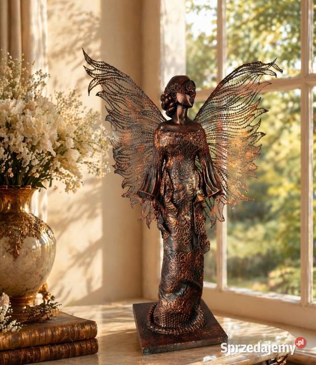 Anioł w kolorze miedzi z drobinkami turkusu Zamość