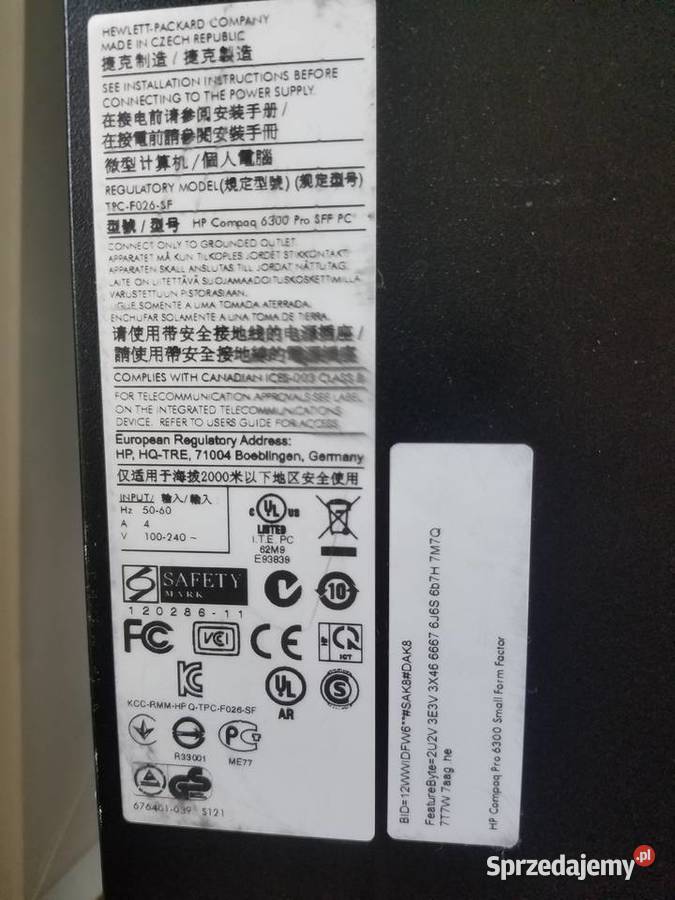 Komputer HP 6300 i53470 8GB RAM DDR3 HDD 500GB Rymanów
