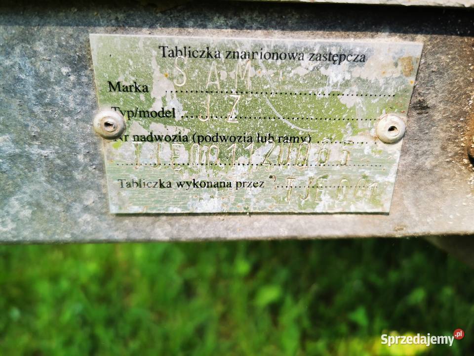 Przyczepka samochodowa SAM ocynk zarejestrowana Rok produkcji 2006 Zdanowice