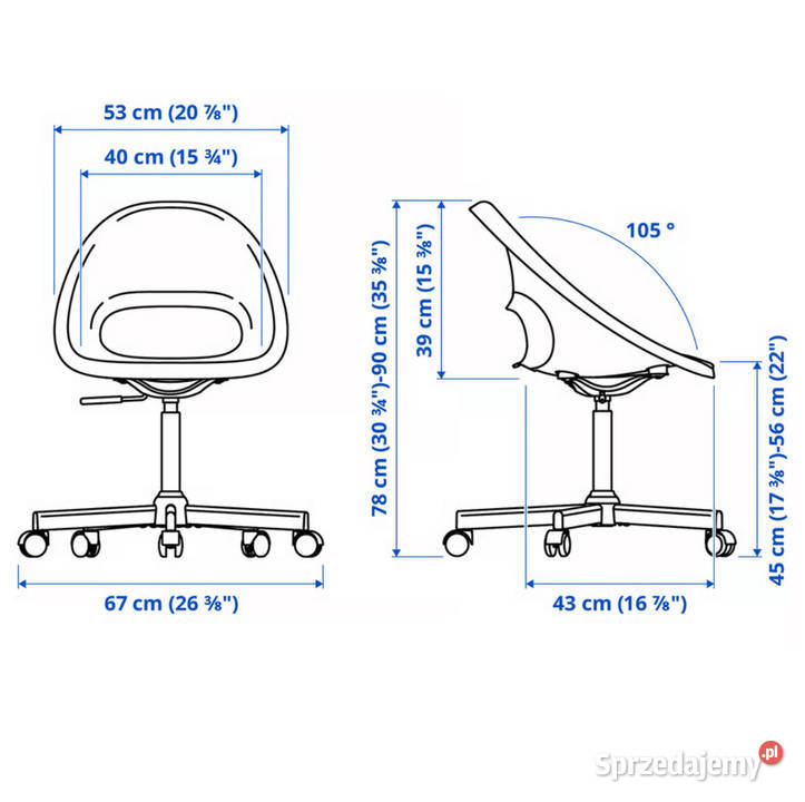 Ikea LOBERGET MALSKR Krzesło obrotowe poduszka Fotele i krzesła obrotowe Gniezno sprzedam