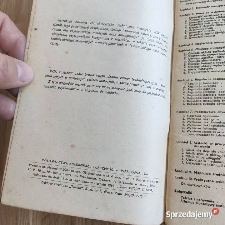 Instrukcja obsługi WSK M06 B1 1969 Warszawa