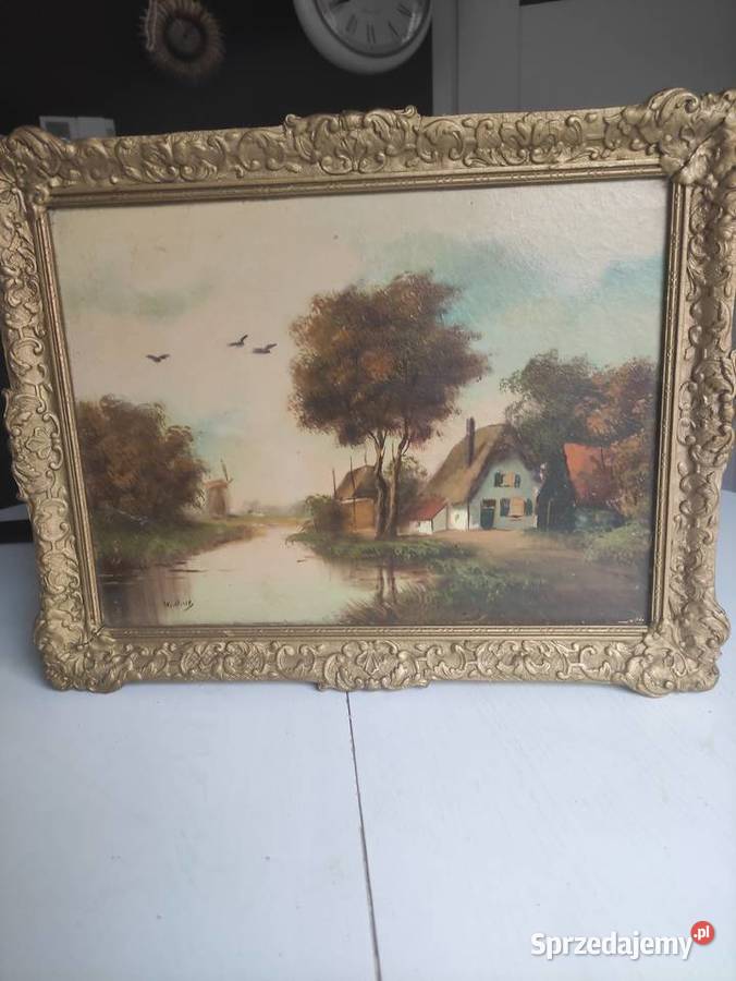 Stary bogato zdobiony obraz Antyki, Sztuka, Kolekcje Kobyłka