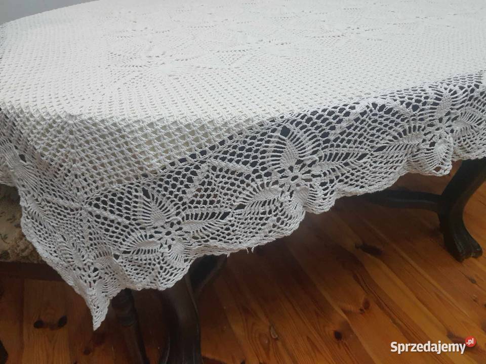 obrus ręcznie robiony na szydełku Tkaniny łódzkie Łódź sprzedam