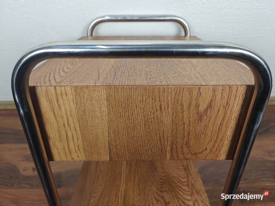 Szafka nocna lity dąb chrom teak Bauhaus Art Warszawa