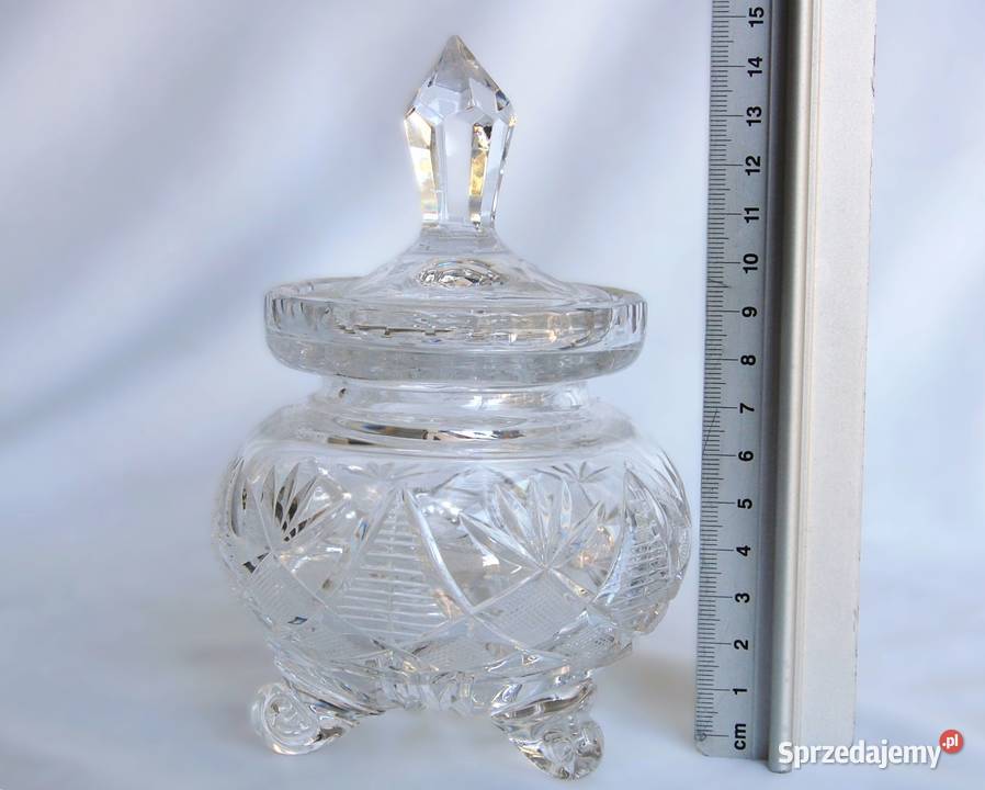 Kryształowa szlifowana cukiernica bombonierka przezroczysty Lublin sprzedam