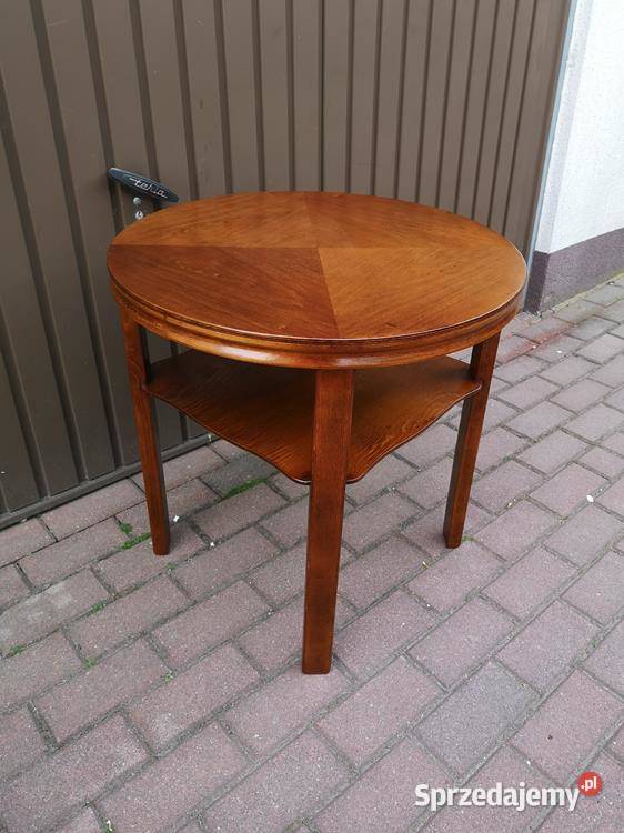 Stolik Ława ARTDECO Okrągły Orzech Stary Antyk Swarzędz