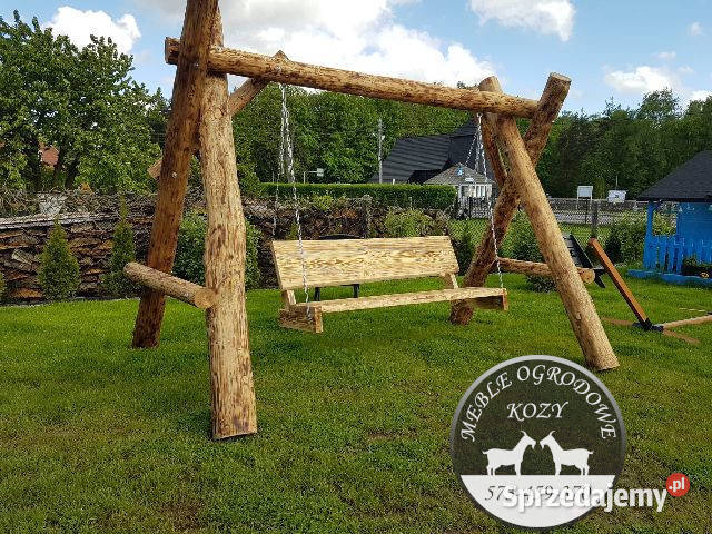PROMOCJA Huśtawka drewniana z grubych bali plac Koziegłowy sprzedam