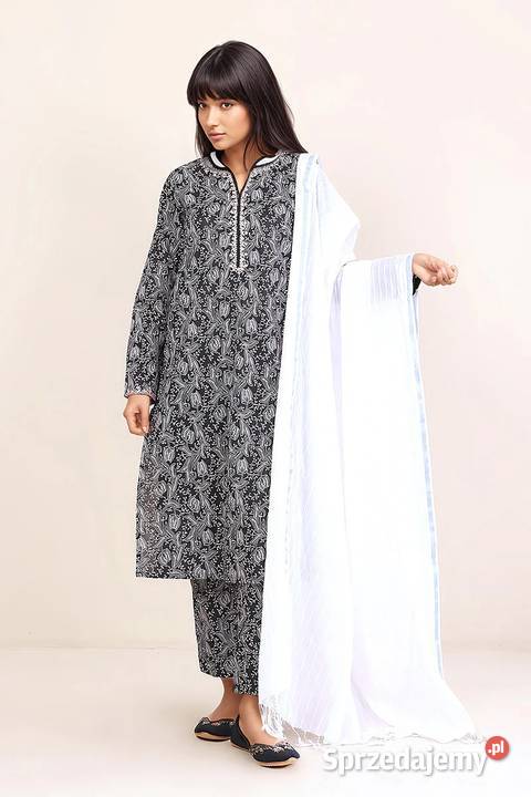 Chusta dupatta indyjska szal oversize biała Szczecin