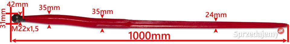 8x ZĄB ŁADOWACZA WYGIĘTY 1000mm CHWYTAKA Solec Kujawski