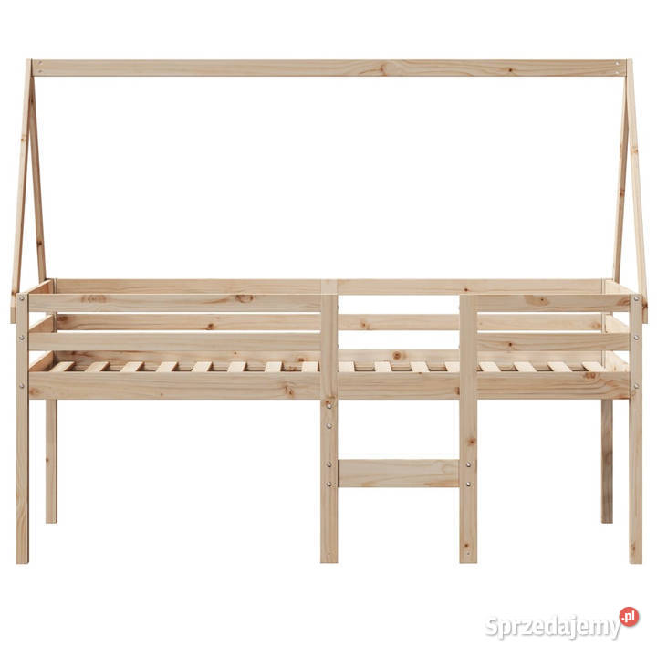 Wysokie łóżko z dachem lite drewno sosnowe 85cm Warszawa