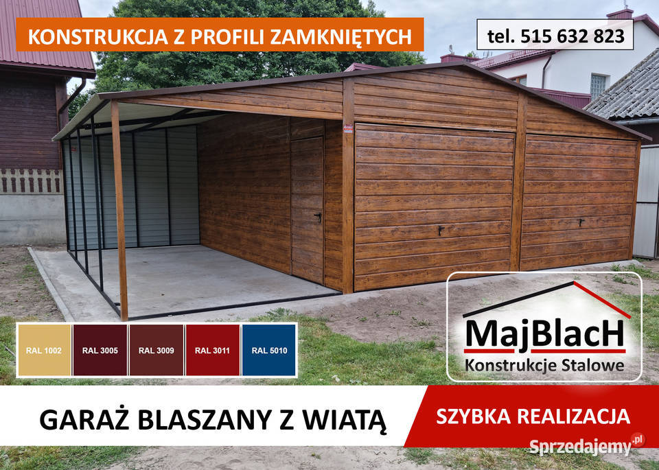 15 Wiata ZŁOTY DĄB Hala Garaż RAL Montaż sprzedam