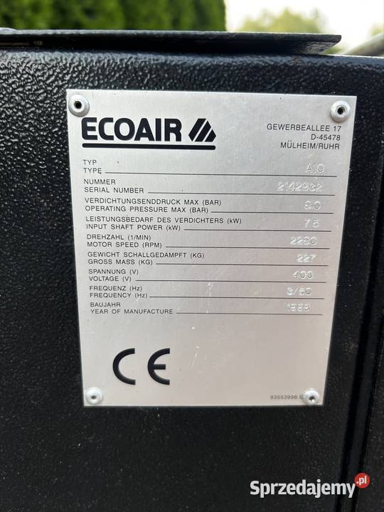 Sprężarka kompresor ecoair A10 270mth 8 bar Krosno sprzedam