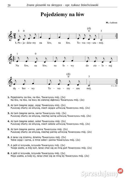 Znane piosenki na skrzypce nuty 31 piosenek Warszawa