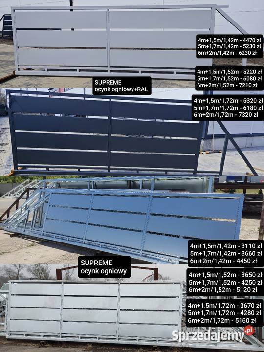 Brama przesuwna palisada pion 4mx172m PREMIUM ocynk Sokółka