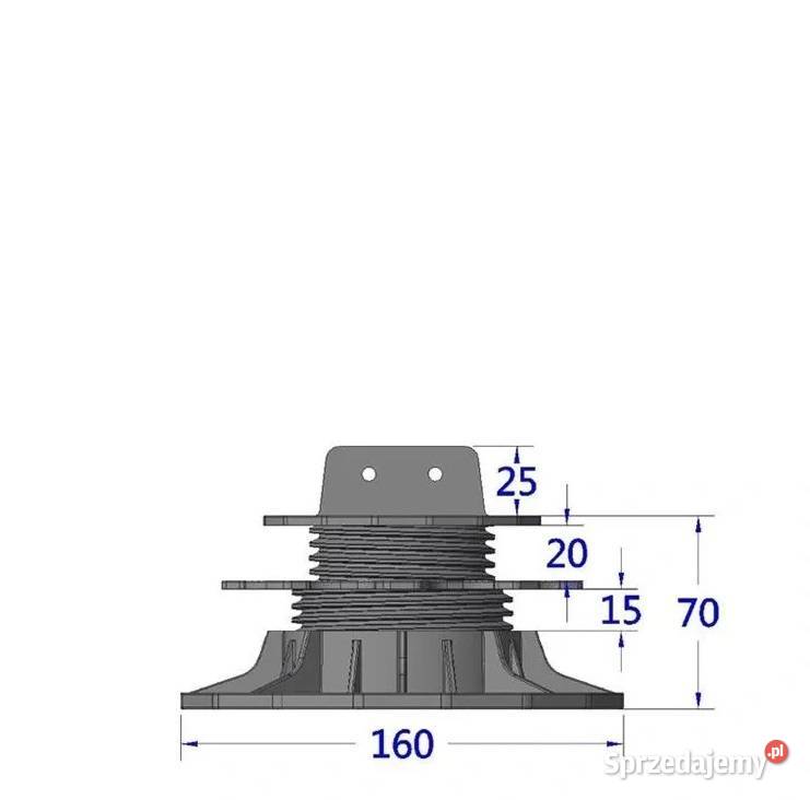 Wspornik regulowany pod legar ETL 3570mm Czarny