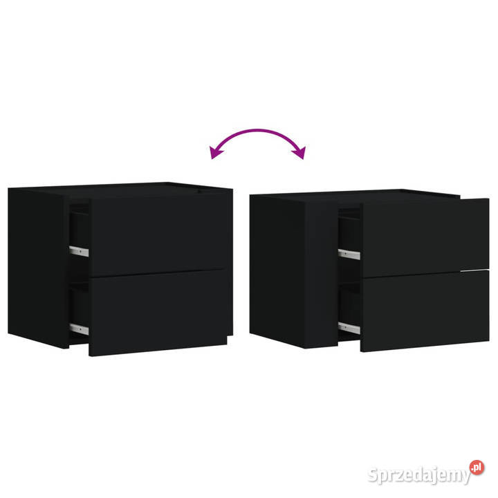 Wisząca szafka nocna czarna 45x30x35 WM848327 mazowieckie