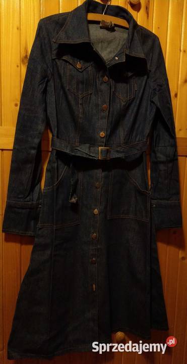Sukienka jeansowa kieszenie vintage made in mazowieckie Warszawa