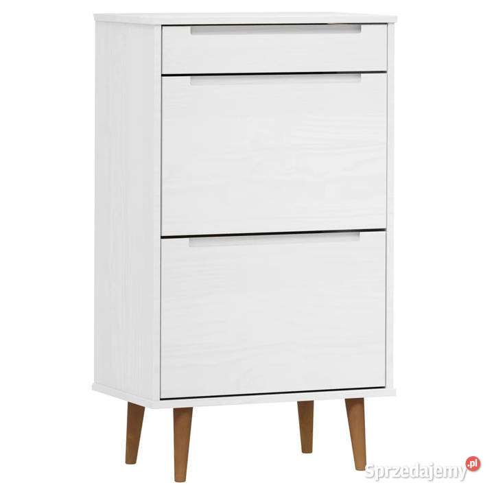 Szafka na buty MOLDE biała 595x35x103 lita sosna Warszawa