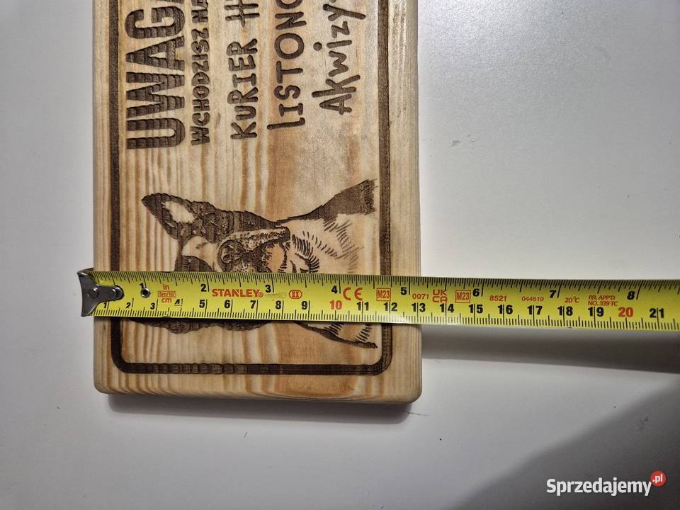 Drewniana tabliczka ostrzegawcza personalizowana Domki drewniane Charlejów