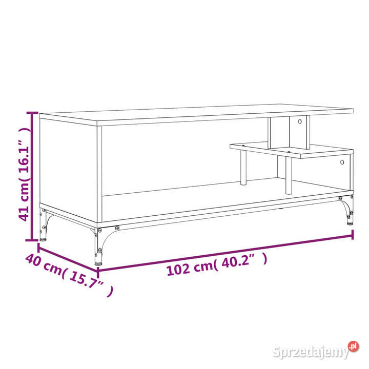 Szafka RTV czarna 102x40x41 materiał Warszawa