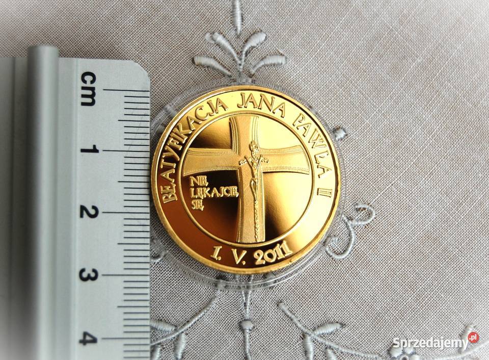 Jan Paweł II Santo Subito 2011 pozłacana moneta Lublin sprzedam