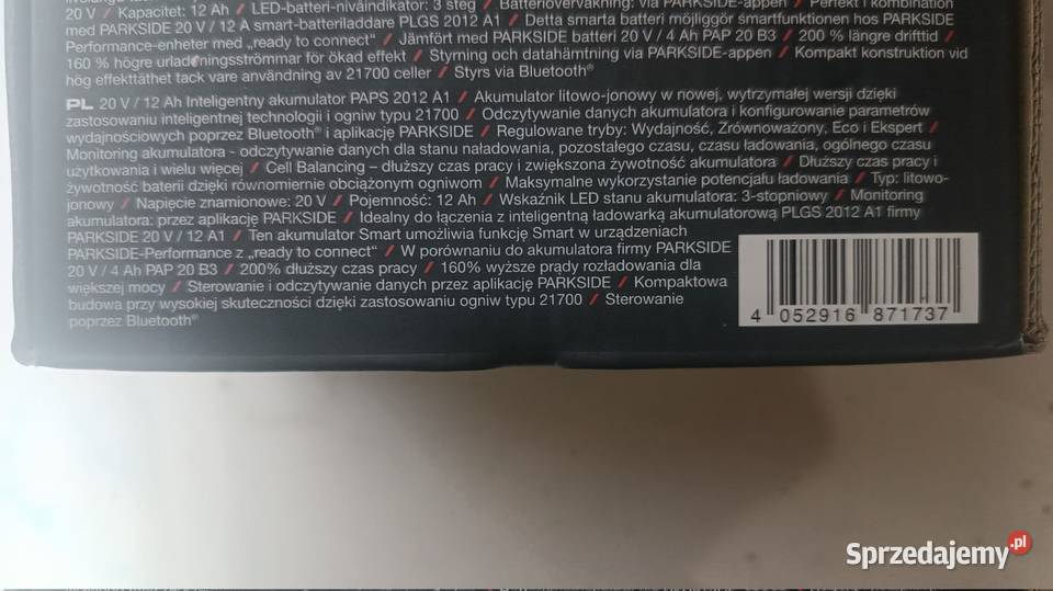 Akumulator Smart LiIon Parkside 20V12Ah Ładowarki Katowice sprzedam