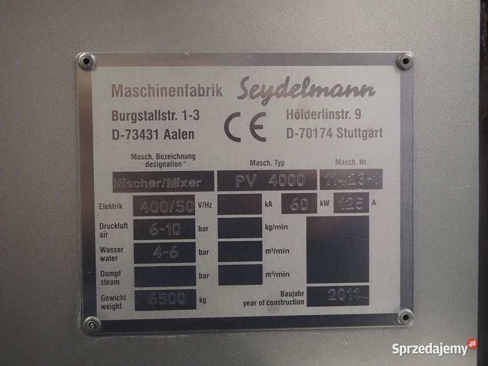 Mieszałka łopatkowa hłodzona próżniowo z Krotoszyn