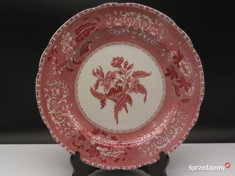 Angielski talerz obiadowy Spode Pink Camilla 26 wielkopolskie Raszków