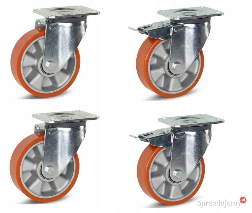 Koła Skrętne 4 Poliuretan Hamulec Fi 160mm 2800