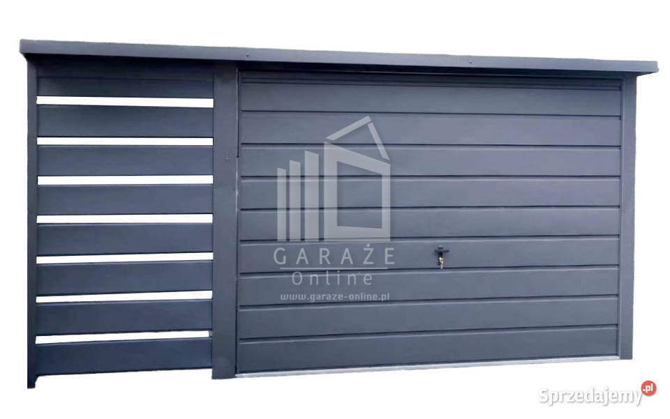 GARAZ BLASZANY 3m x 5m wiata 1m rynny antracyt Łęczyca