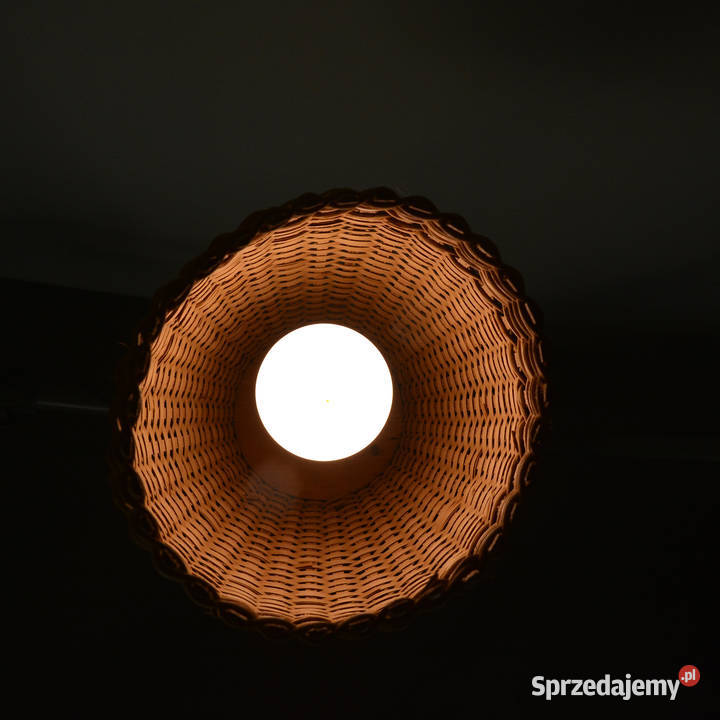 Lampa sufitowa z wiklinowym kloszem Dania lata Oświetlenie sprzedam