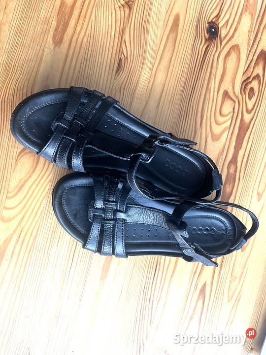 Sandały damskie skórzane czarne firmy Ecco Flash Gdańsk