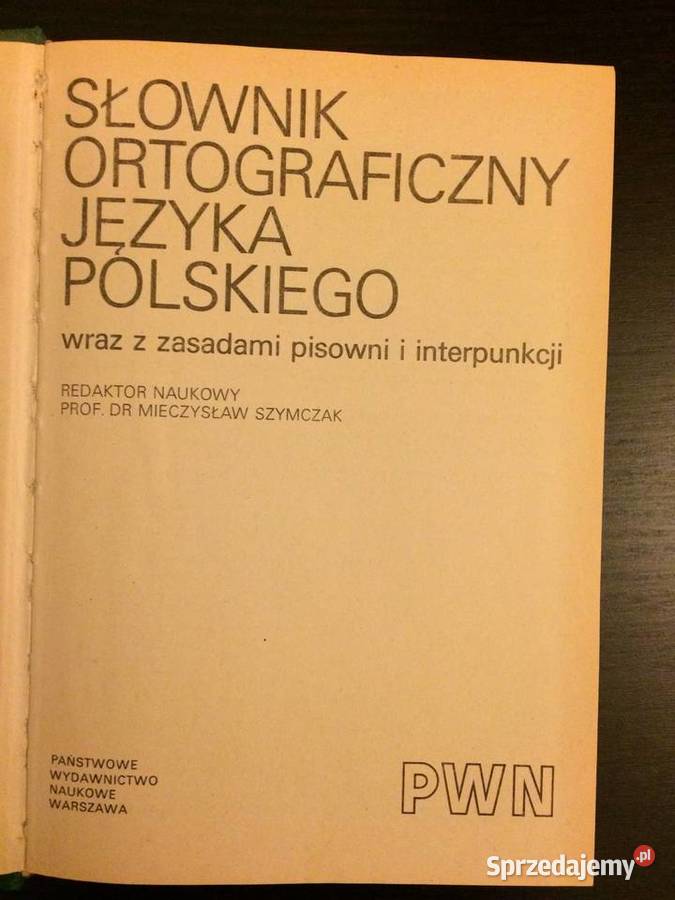 Mieczysław Szymczak Słownik Ortograficzny Języka twarda Elbląg sprzedam