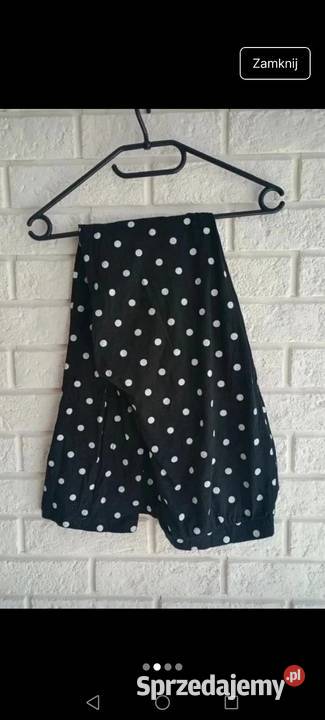 Leginsy czarne w białe grochy na gumce Krosno