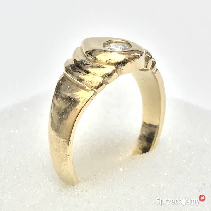 Złoty PIERŚCIONEK 14K cudny KAMIEŃ KRÓLEWNY 15 Warszawa