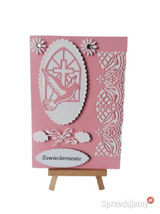 ZAWIADOMIENIA KOMUNIA GOŁĄB W WITRAŻU RAMKA Poznań