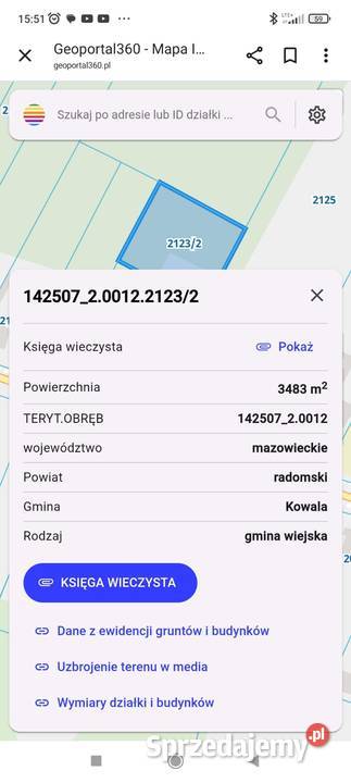 Sprzedam działkę 70m Kowala-Stępocina