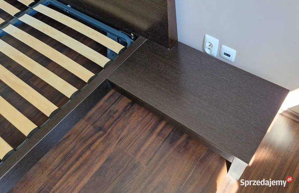 Łóżko 160 x 200 stoliki nocne stelaż wenge Ustroń