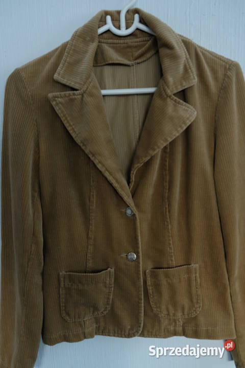 Marynarka welurowa beżowa s 36 żakiet Rozmiar 36(S) Toruń