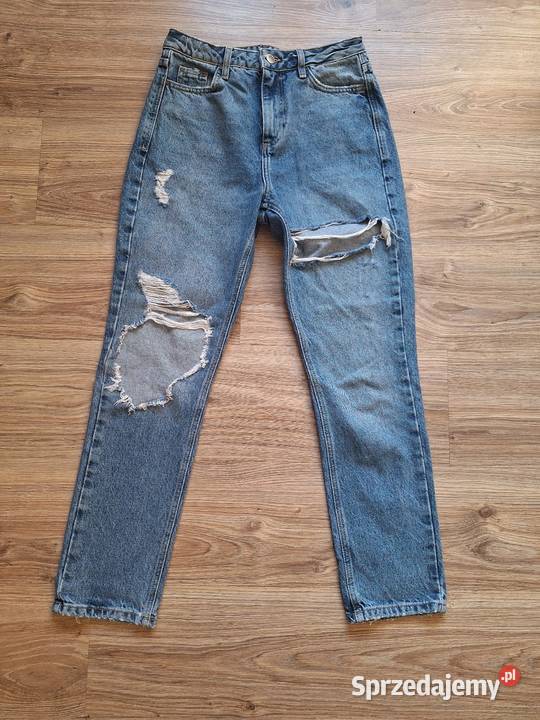 Jeansy proste boyfriend z dziurami I niebieski Kraków