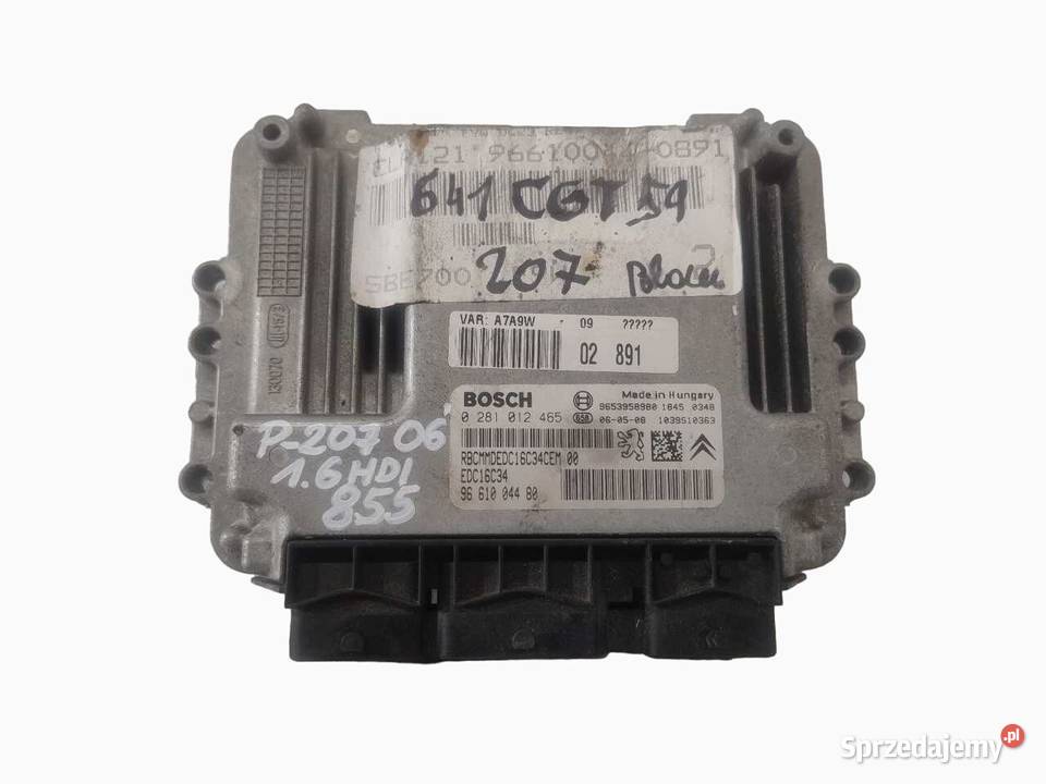 KOMPUTER SILNIKA PEUGEOT 207 16 EHDI 9661004480