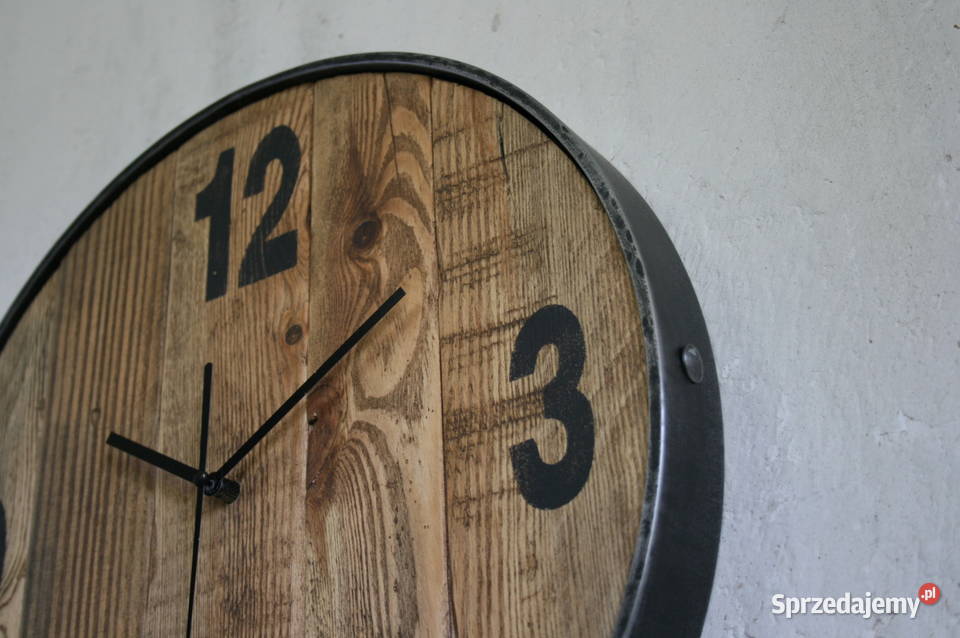 Zegar wiszący rustykalny loft industrialny Mielec