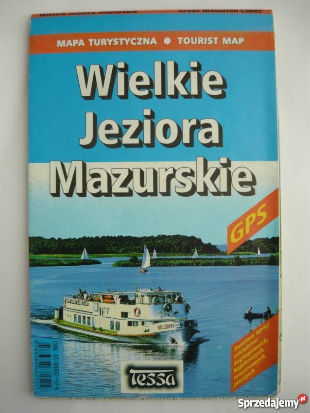 MAPA TURYSTYCZNA WIELKIE JEZIORA MAZURSKIE GPS Sopot sprzedam