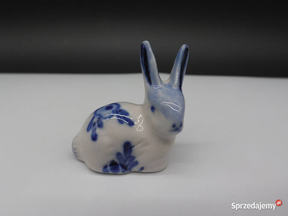 Miniaturowa Porcelanowa Figurka Królik Zajączek Raszków