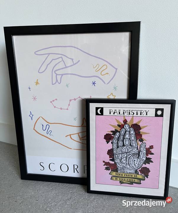 Obraz plakat grafika Palmistry czarna rama sprzedam